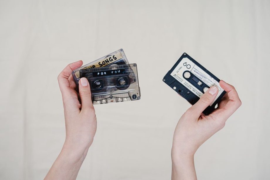 White cassette shell marked with black ink code sludge004 b