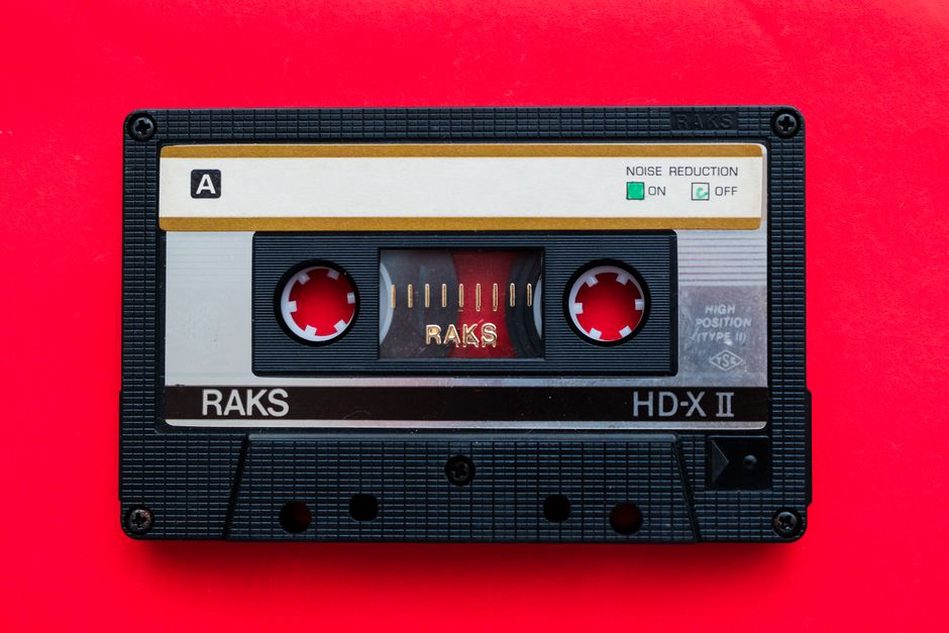 Handwritten 'TESCO 1' label on a Type I cassette tape