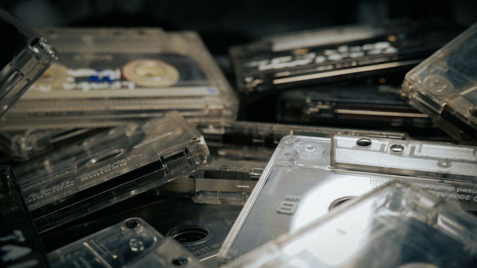 Unlabeled cassettes waiting to be filled with noise