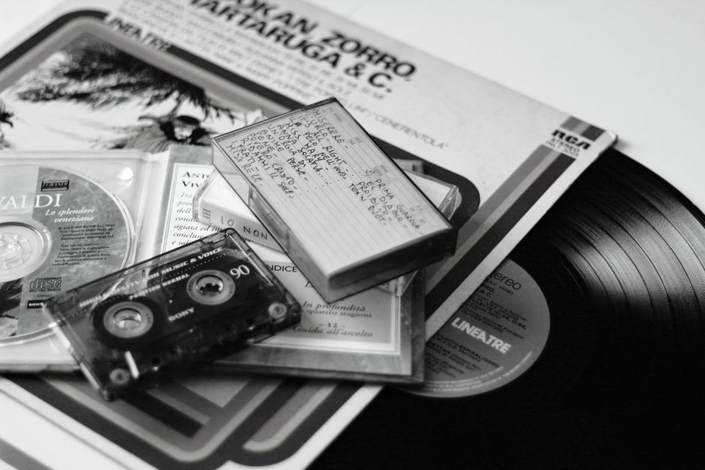 Hand-labeled tapes and notes awaiting documentation