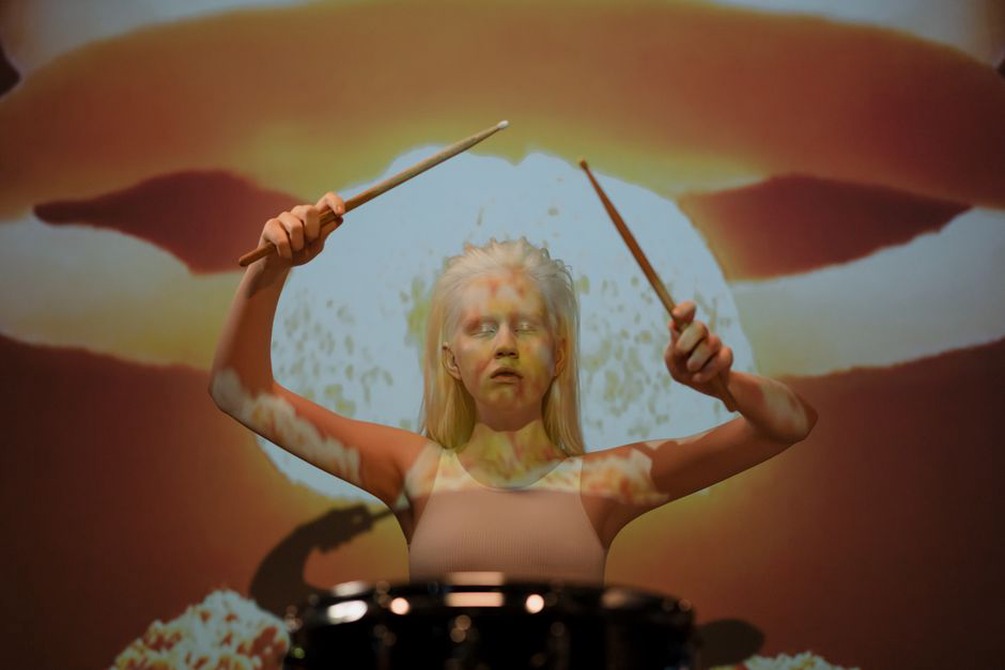 Musicians performing experimental noise music