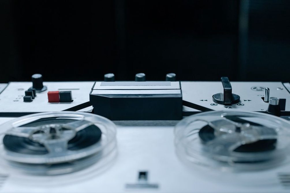 A reel-to-reel recorder in a working sound studio