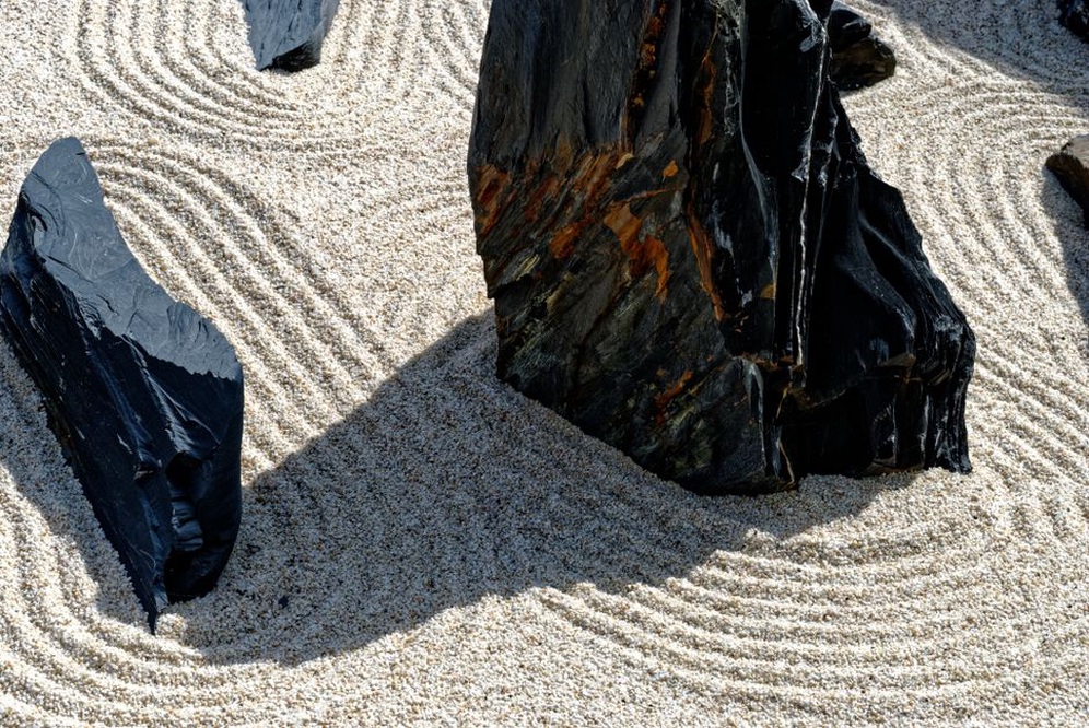 A Zen garden illustrating the concept of emptiness and space
