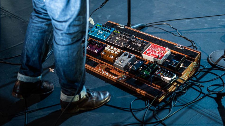 Cables and controls arranged for sound experiments