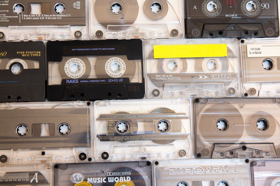 Cassette seated in a playback deck