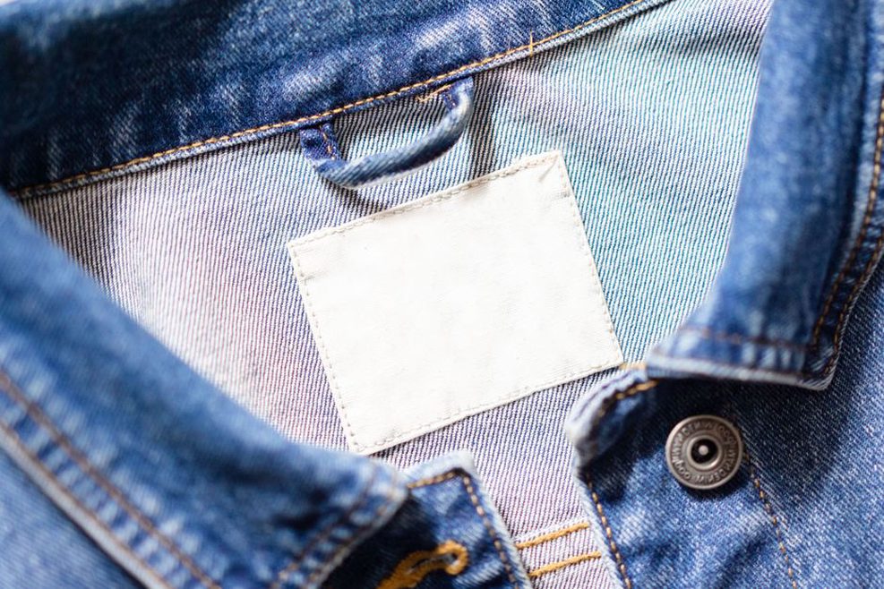 Wash instructions printed inside a clothing label