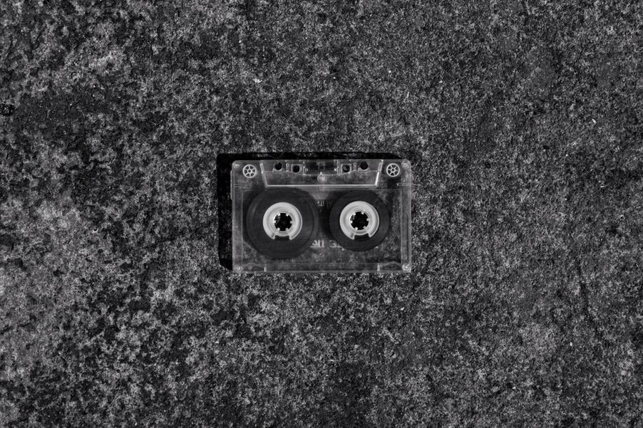 A recorder set close to a textured surface