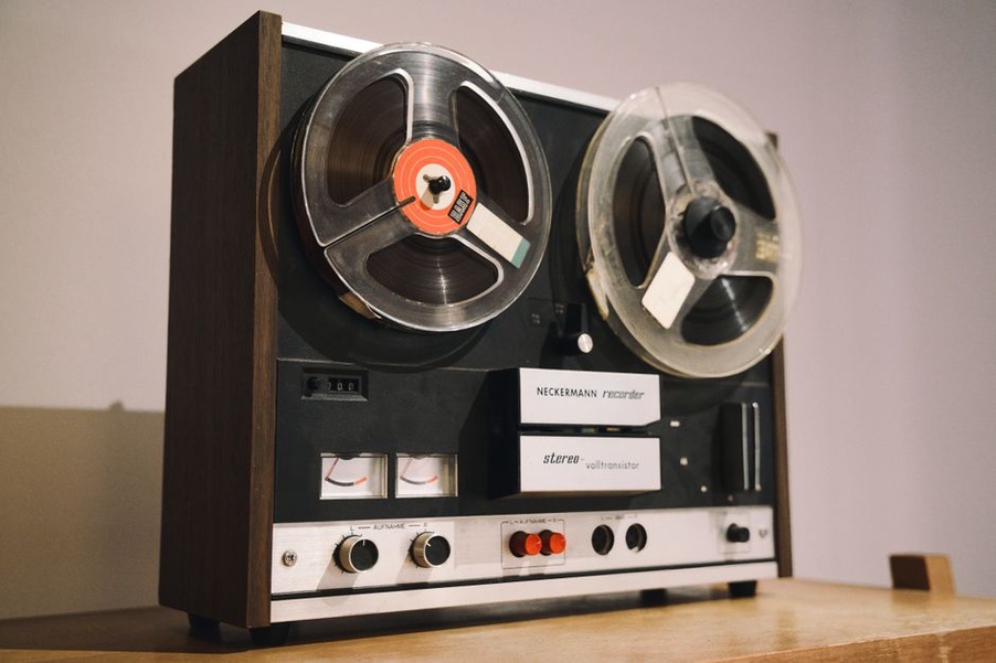 Reels and tape on an editing table